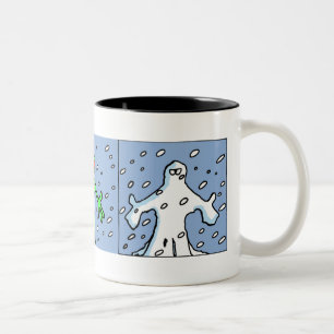 Café Em Dois Tons HURBI - Caneca do floco de neve