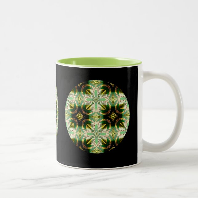 Café Em Dois Tons Imagem de Shamrock para a caneca Two tone (Direita)