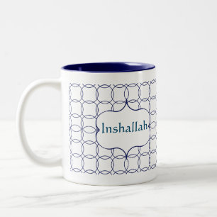 Café Em Dois Tons Inshallah, caneca de presente árabe islâmica