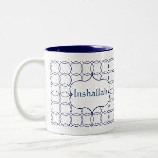 Café Em Dois Tons Inshallah, caneca de presente árabe islâmica