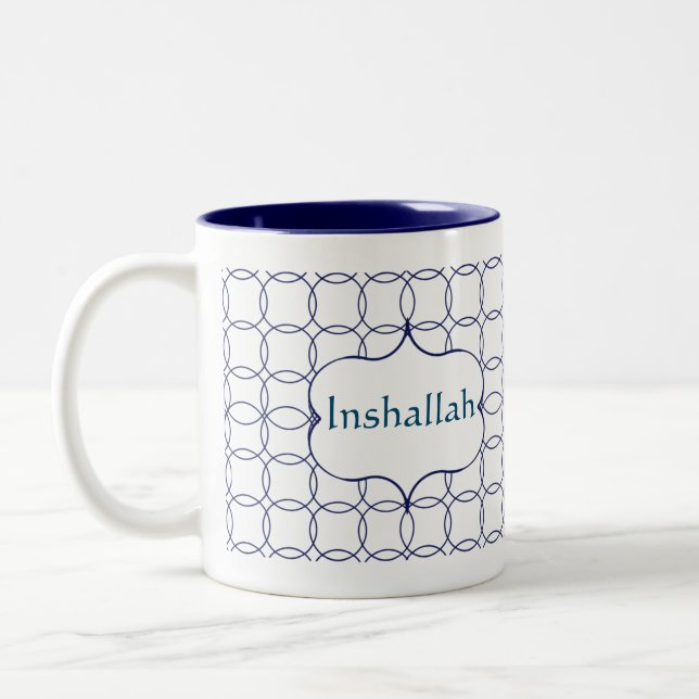 Café Em Dois Tons Inshallah, caneca de presente árabe islâmica (Esquerda)