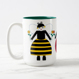 Café Em Dois Tons Joaninha de Martzkin & caneca com erros da abelha