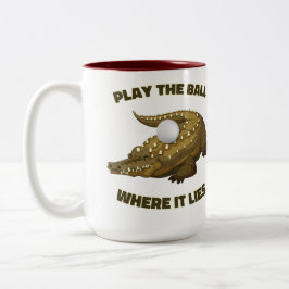 Café Em Dois Tons Jogue A Bola Onde Mora - Uma Caneca De Golfe De Do