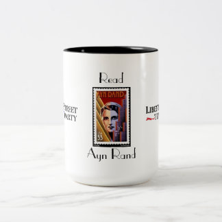 Café Em Dois Tons Leia a caneca de Ayn Rand