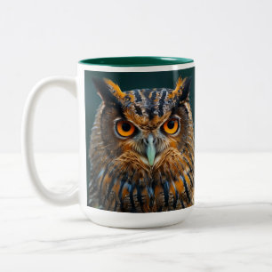 Café Em Dois Tons Linda caneca de coruja do tamanho de 15 oz