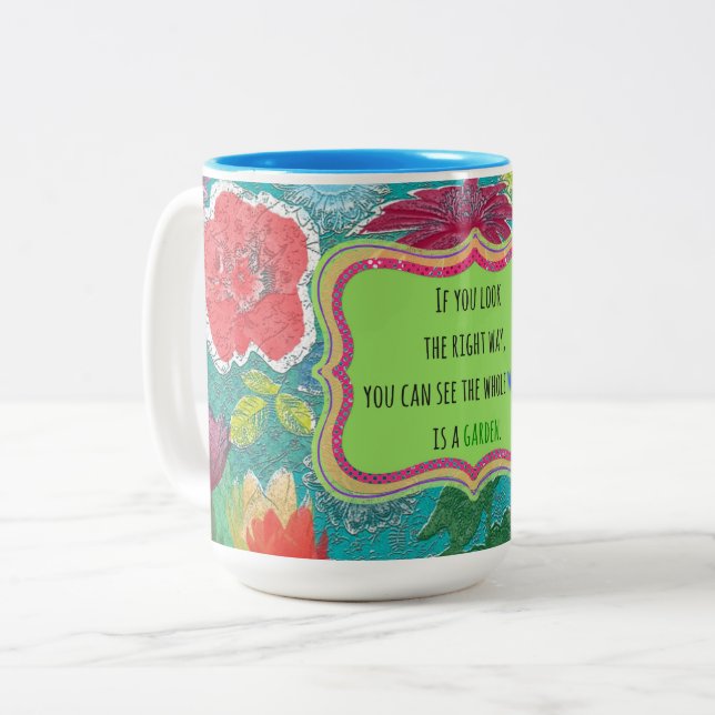 Café Em Dois Tons Linda caneca de jardim (Frente Esquerda)