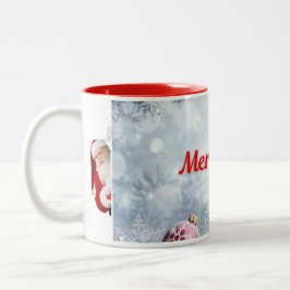 Café Em Dois Tons Linda caneca de Natal com Papais noeis