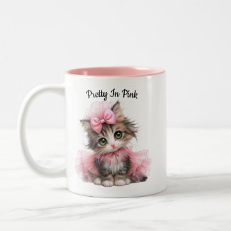 Café Em Dois Tons Lindo de Rosa – Caneca de Gatinho