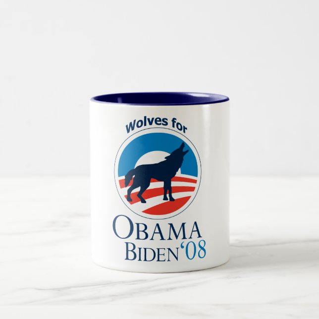 Café Em Dois Tons Lobos para a caneca de Obama (Centro)