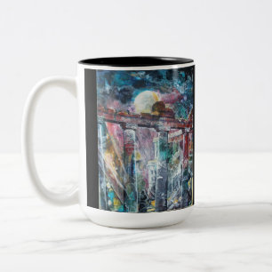 Café Em Dois Tons Lugares de PMACarlson da caneca do poder
