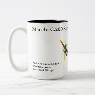 Café Em Dois Tons Macchi C.200 caneca de avião Saetta