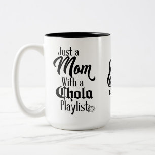 Café Em Dois Tons Mãe com a caneca da lista de músicas