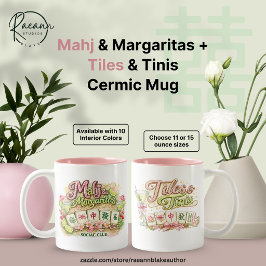 Café Em Dois Tons Mahj & Margaritas + Tiles & Tinis Caneca de Cerâmi