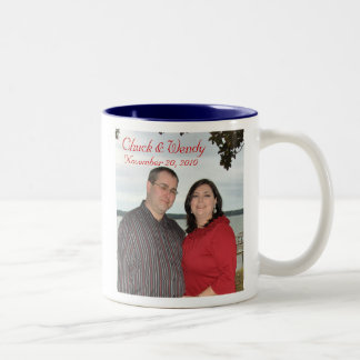 Café Em Dois Tons Mandril e caneca do casamento de Wendy