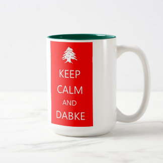 Café Em Dois Tons MANTENHA caneca de Líbano do ~ da CALMA e do DABKE
