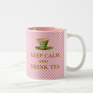 Café Em Dois Tons Mantenha-se calmo e beba uma caneca de chá