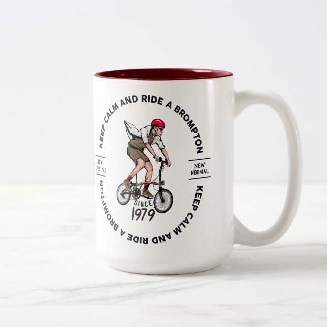 Café Em Dois Tons Mantenha-se calmo e cavalge uma caneca de Brompton (Direita)