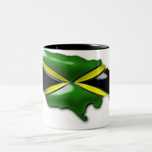 Café Em Dois Tons Mapa da caneca de Jamaica (Centro)