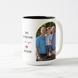 Café Em Dois Tons Melhor avô de todos 2 Colagem de Fotos Caneca
