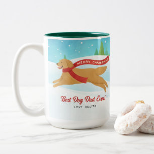 Café Em Dois Tons Melhor Ouro de Cão para Retriever Snowy na Caneca 