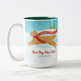 Café Em Dois Tons Melhor Ouro de Cão para Retriever Snowy na Caneca 