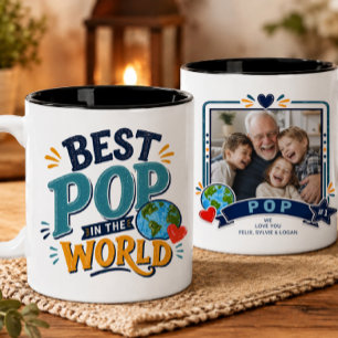 Café Em Dois Tons Melhor Papai do Mundo Caneca de Foto