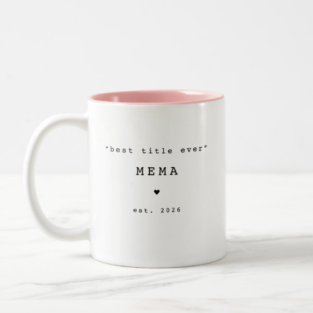 Café Em Dois Tons Melhor Título de Sempre Mema Caneca Personalizada (Esquerda)