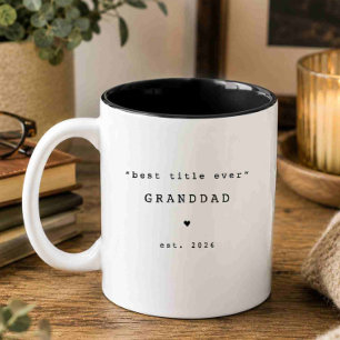 Café Em Dois Tons Melhor Título de Todos Avô Caneca Personalizada