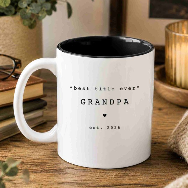 Café Em Dois Tons Melhor Título de Todos Avô Caneca Personalizada (Criador carregado)