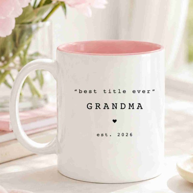 Café Em Dois Tons Melhor Título de Todos Avó Caneca Personalizada (Criador carregado)