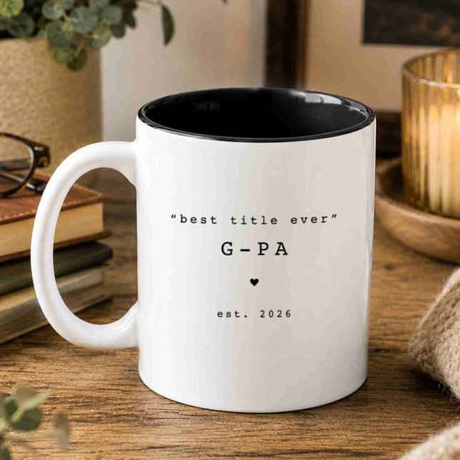 Café Em Dois Tons Melhor Título de Todos os Tempos Caneca Personaliz (Criador carregado)