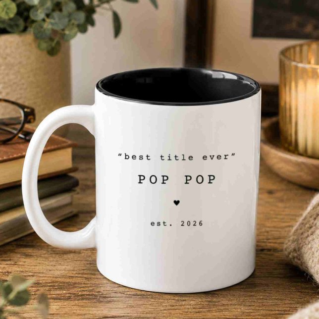 Café Em Dois Tons Melhor Título de Todos os Tempos Caneca Personaliz (Criador carregado)