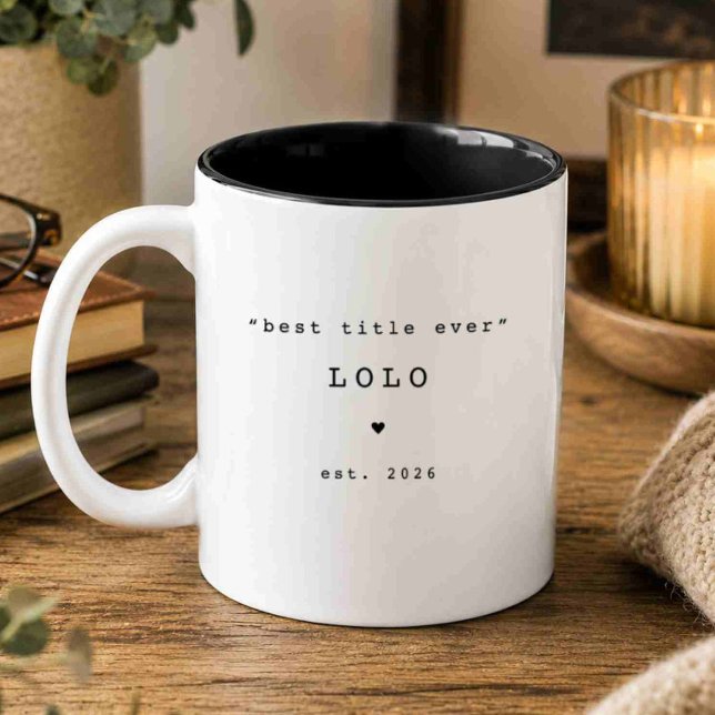 Café Em Dois Tons Melhor Título de Todos os Tempos Caneca Personaliz (Criador carregado)