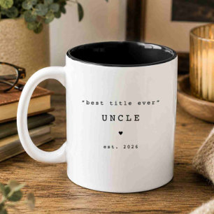 Café Em Dois Tons Melhor Título de Todos Tio Caneca Personalizada