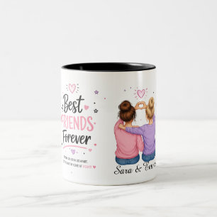 Café Em Dois Tons Melhores Amigos Para Sempre Design de Caneca Perso