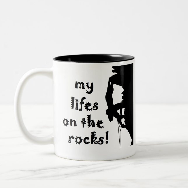 Café Em Dois Tons meus lifes na caneca da escalada de rochas (Esquerda)
