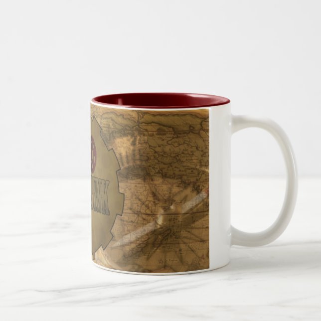 Café Em Dois Tons Mim caneca de <3 Steampunk (Direita)