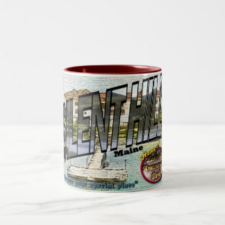 Café Em Dois Tons Monte silencioso, caneca do turista de Maine