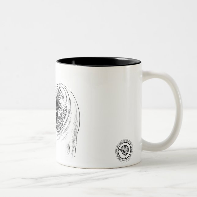 Café Em Dois Tons moustachu de le bébé - caneca - 001 (Direita)
