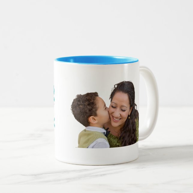 Café Em Dois Tons Mug Fotográfico de Mães | Caneca personalizada (Frente Esquerda)