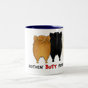 Café Em Dois Tons Nada termina a caneca de Pomeranians