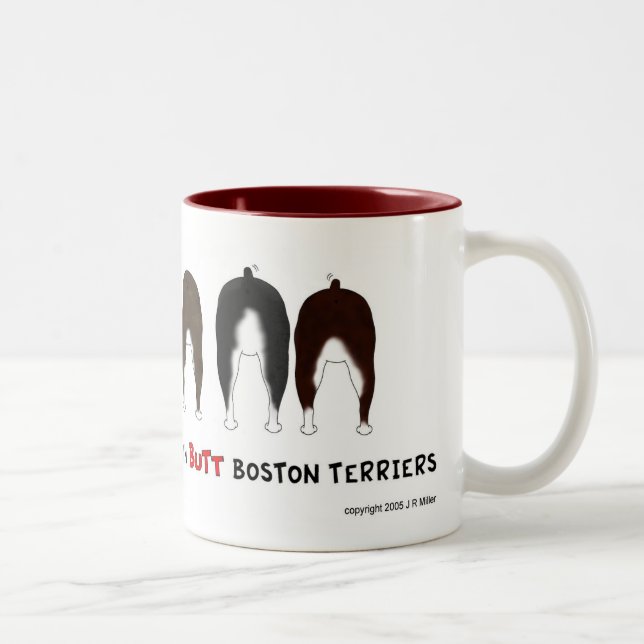 Café Em Dois Tons Nada termina a caneca dos terrier de Boston (Direita)