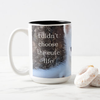 Café Em Dois Tons Não Escolhi a Vida Fofa – Caneca de gatinho branco