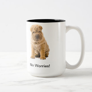 Café Em Dois Tons Nenhuma caneca de Shar-Pei das preocupações
