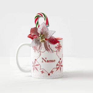 Café Em Dois Tons Neve Vermelha na caneca branca de Canvas