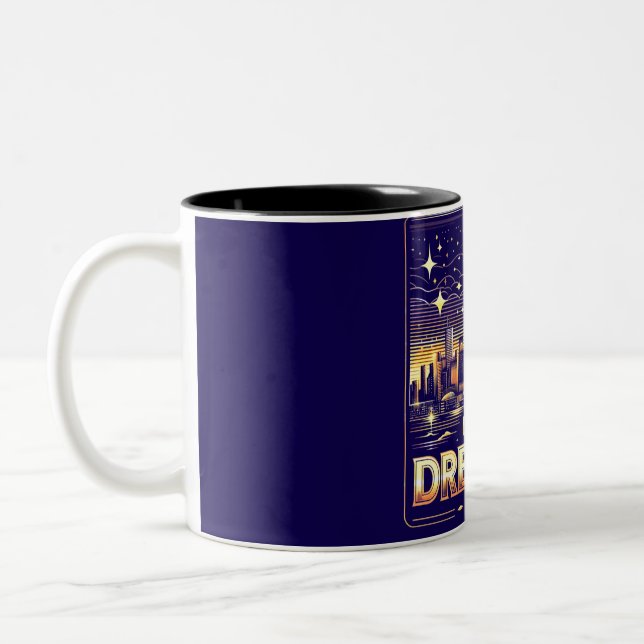 Café Em Dois Tons Noites de Toronto - Caneca com Horizonte Iluminado (Esquerda)