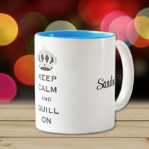 Nome, Quilling Keep Calm Caneca Clássica de Duas C
