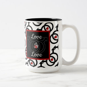 Café Em Dois Tons O amor personalizado casamento gay é caneca de
