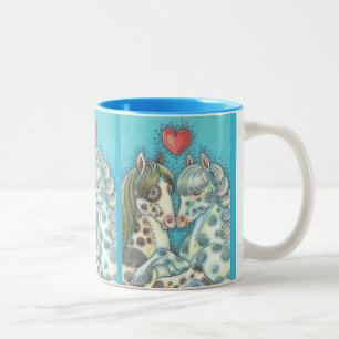 Café Em Dois Tons O azul de Lite do tom da CANECA 2 do CAVALO da