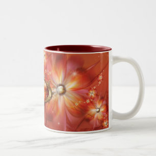 Café Em Dois Tons O calor de Roja do La personalizou a caneca 2